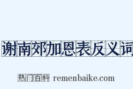 谢南郊加恩表反义词是什么意思的图片
